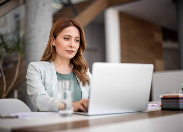 Woman on Computer